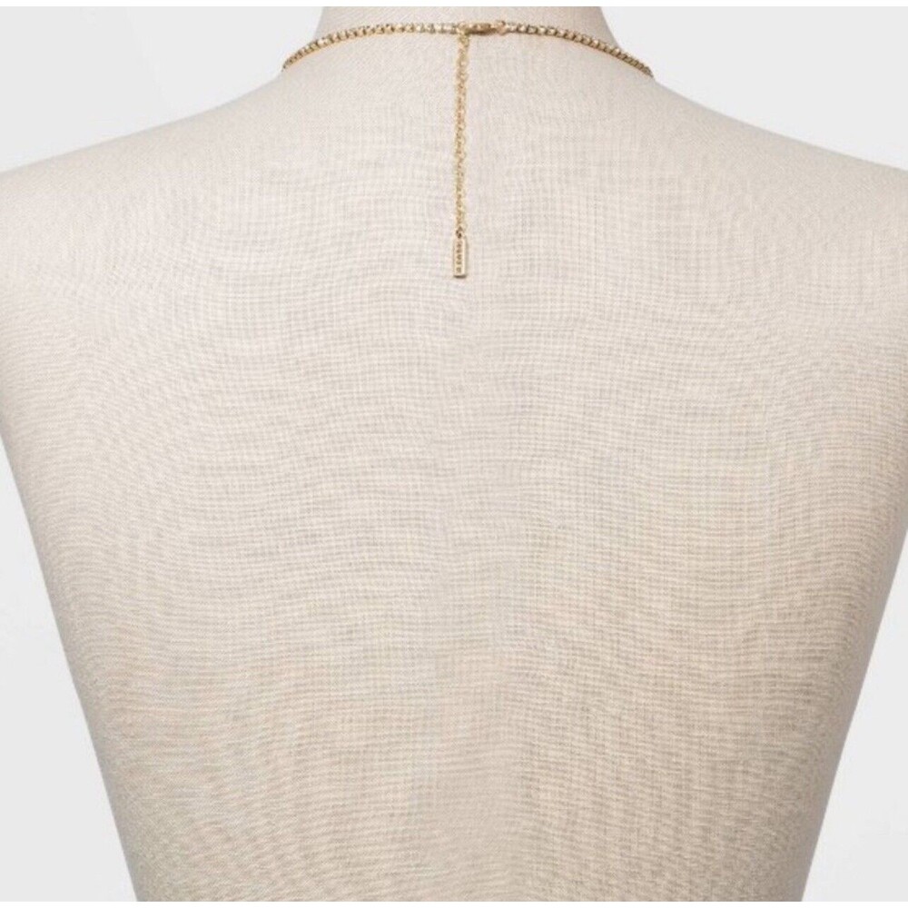 SUGARFIX by BaubleBar Gold Crystal Baguette Collar Necklace - New - Picture 5 of 5